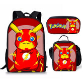 Pikachu Schoolbag Backpack Lunch Bag Pencil Case 3pcs Set Gift for Kids Students